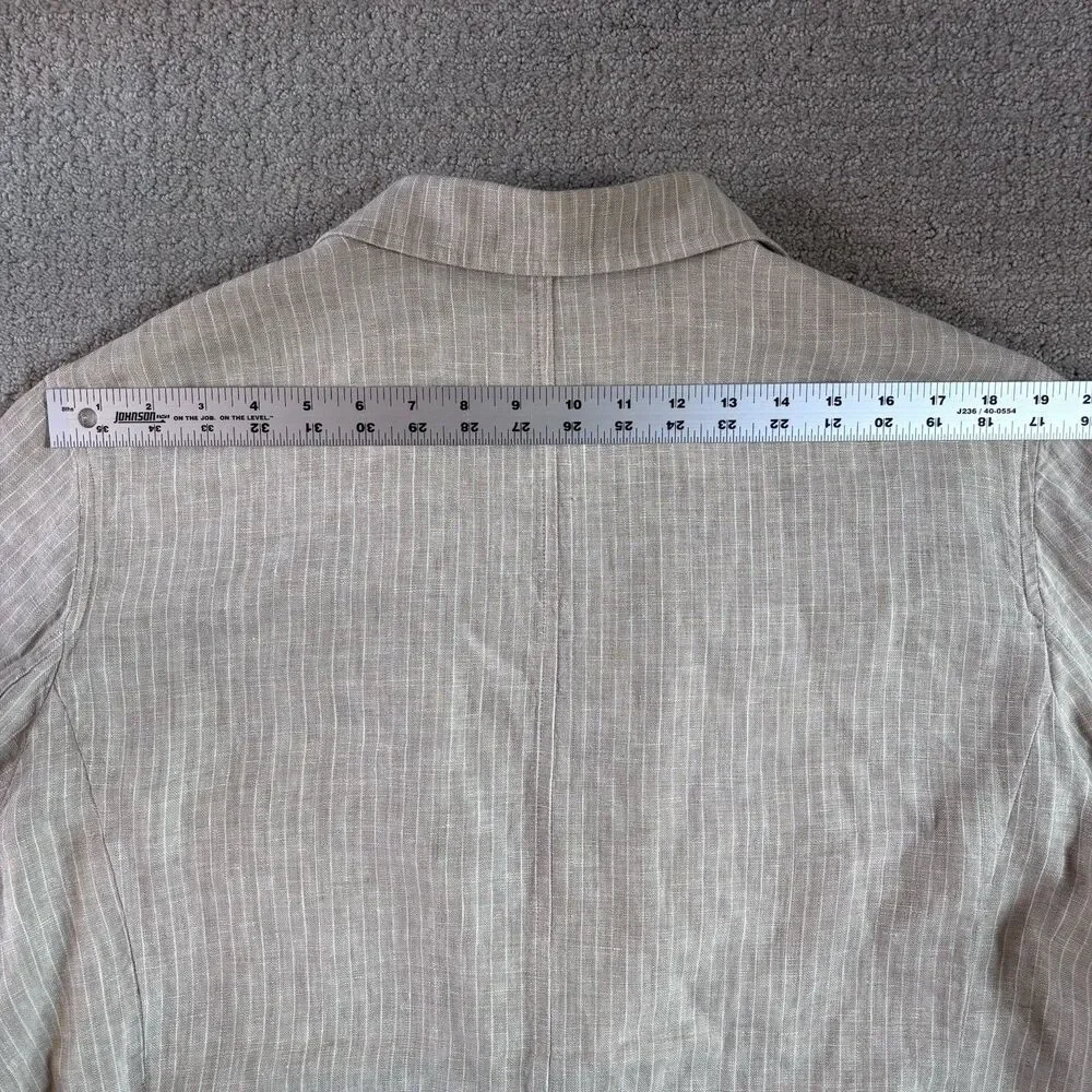 VTG Brandini Men's XL Linen Striped Sport Coat Blazer Jacket Beige Coastal Prep